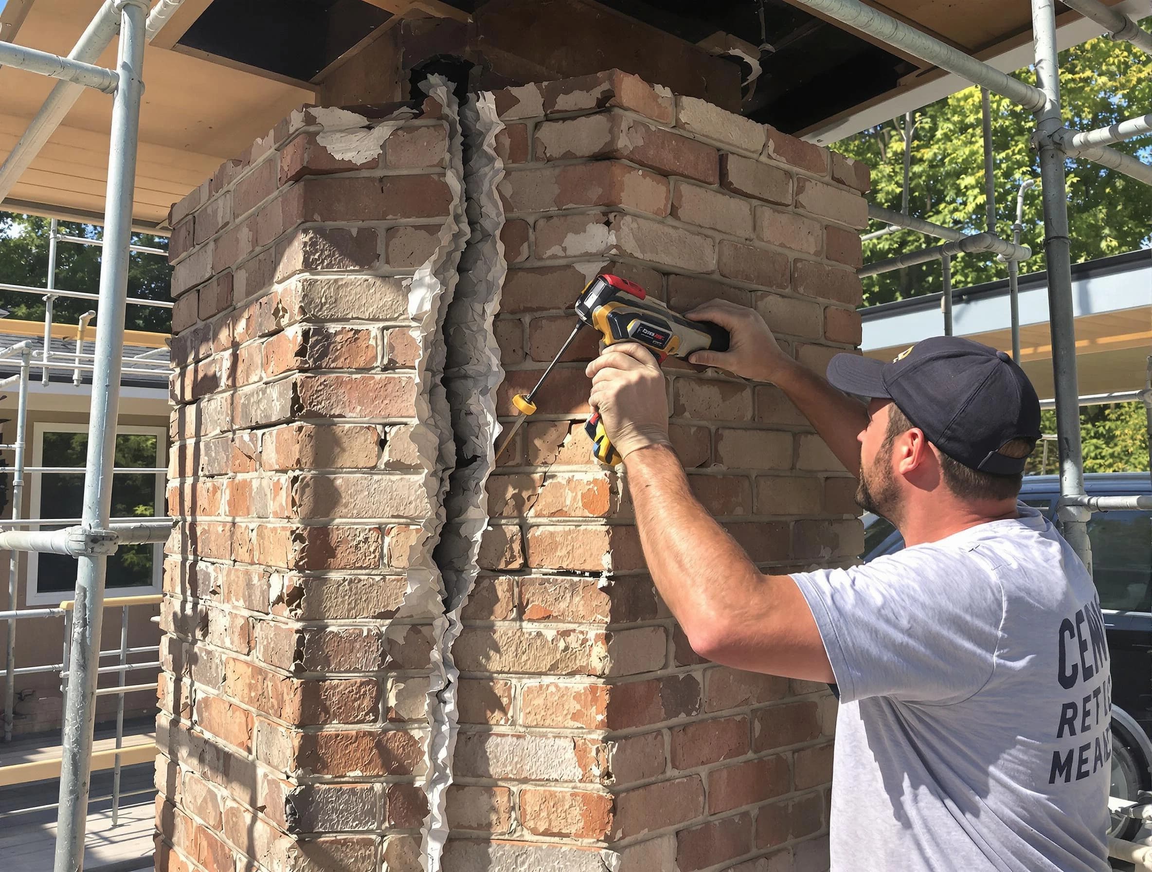 Babylon Chimney Sweep technician performing chimney repair in Babylon, NY