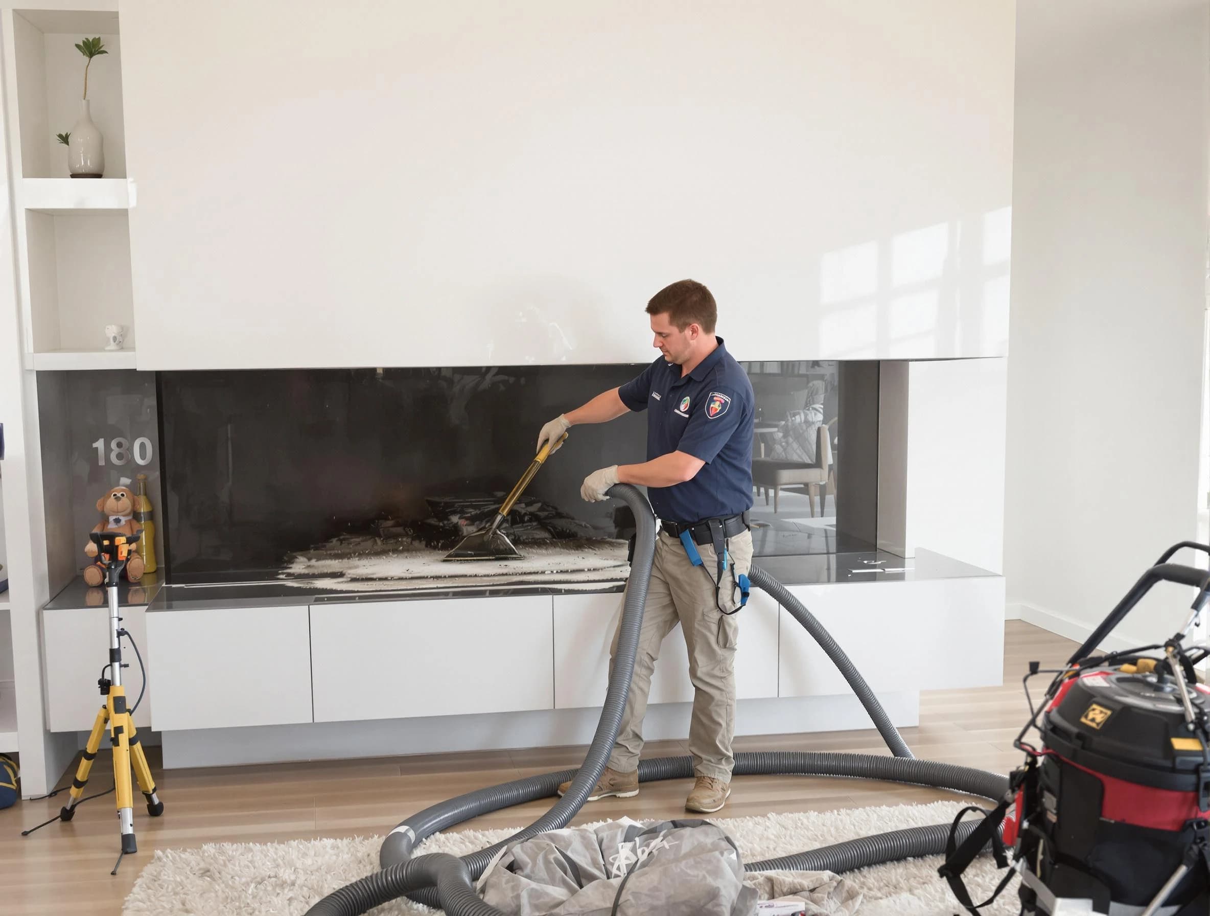 Babylon Chimney Sweep technician providing chimney sweeping services in Babylon, NY