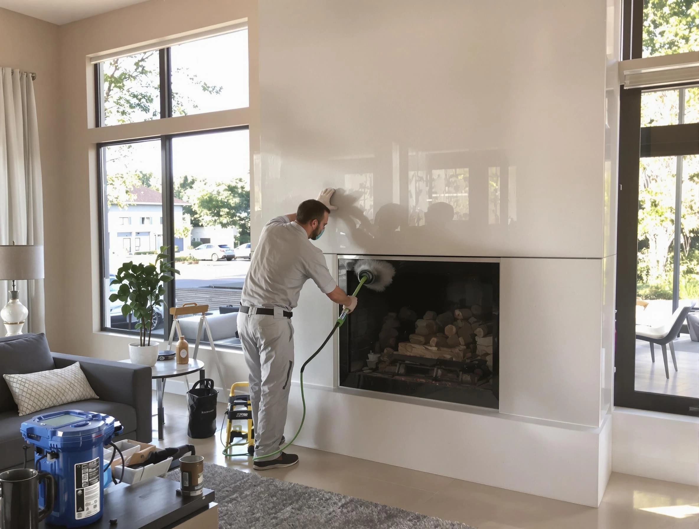 Babylon Chimney Sweep performing thorough soot removal in Babylon, NY