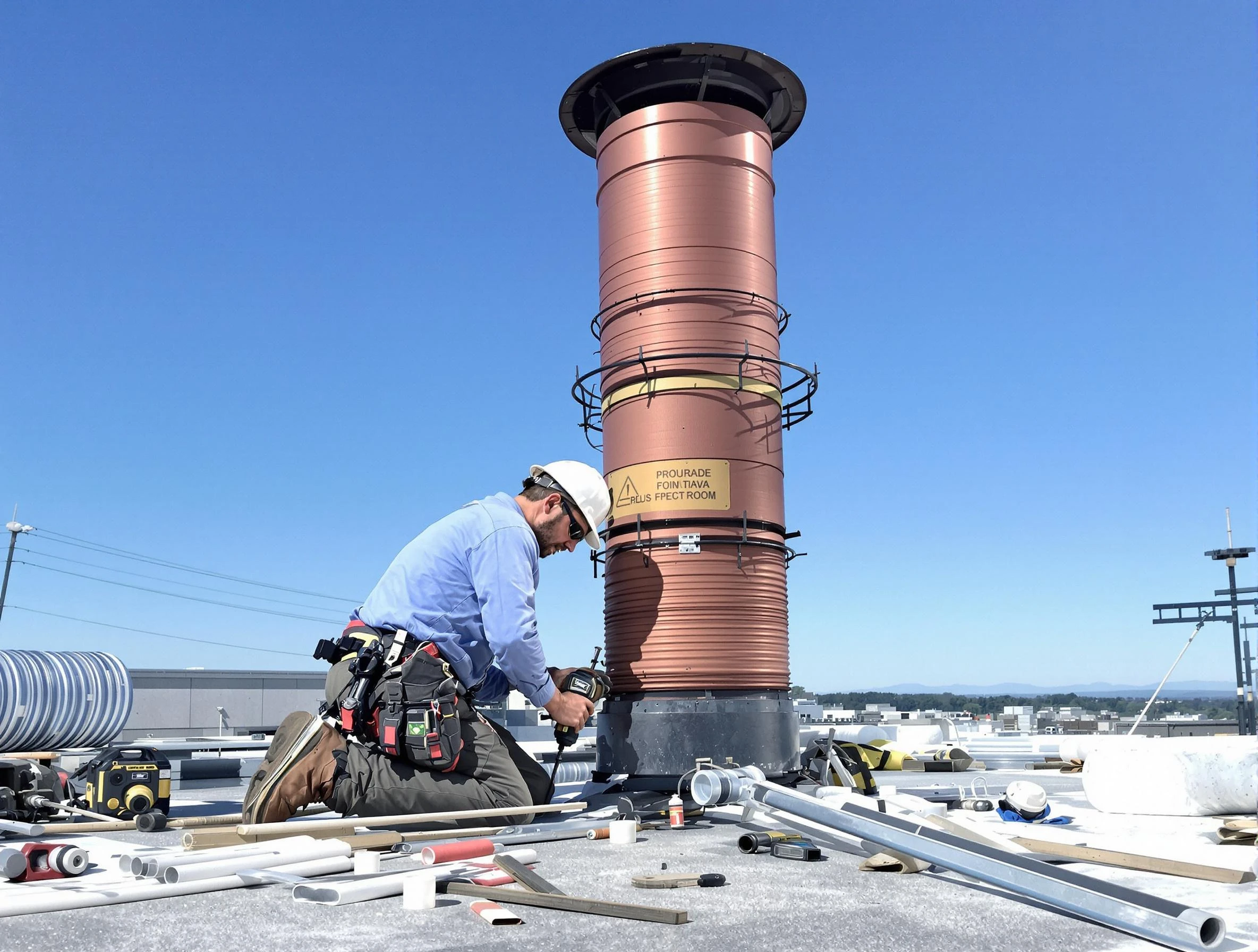 Installed chimney liner by Babylon Chimney Sweep in Babylon, NY