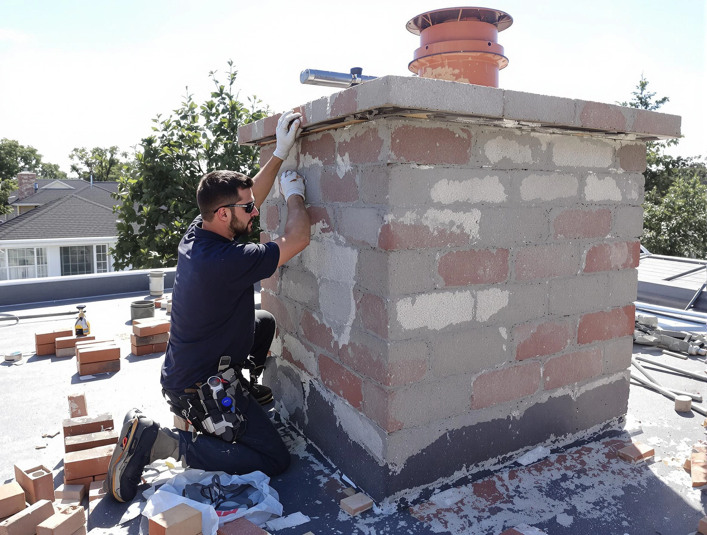 Advanced chimney repair process by Babylon Chimney Sweep in Babylon, NY