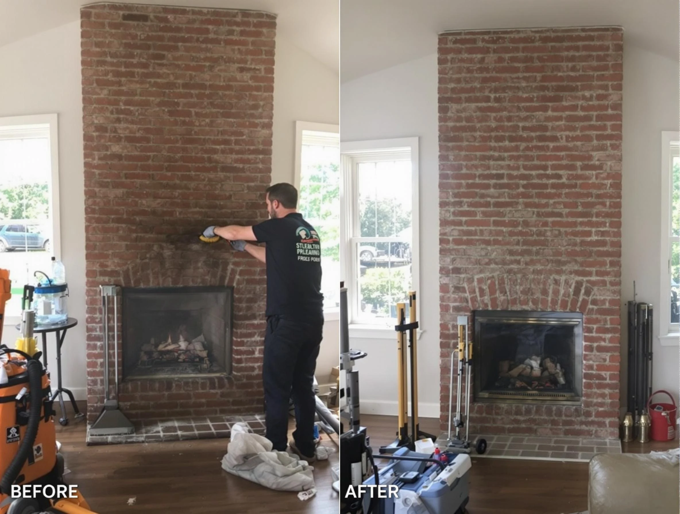 Finished chimney sweeping service by Babylon Chimney Sweep in Babylon, NY