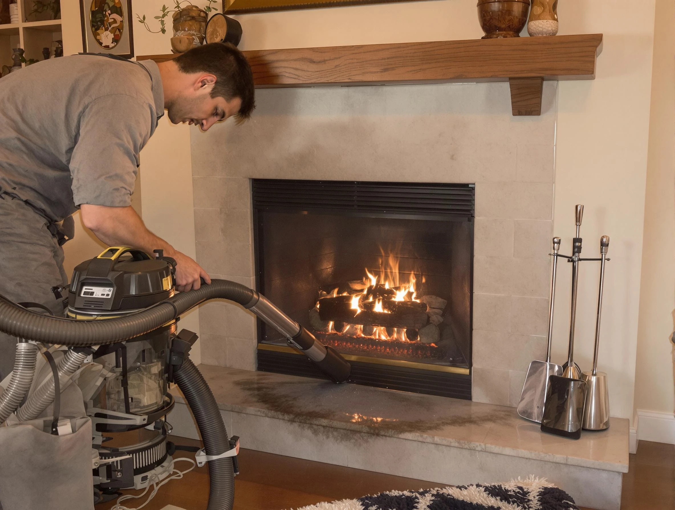 Routine fireplace upkeep by Babylon Chimney Sweep in Babylon, NY