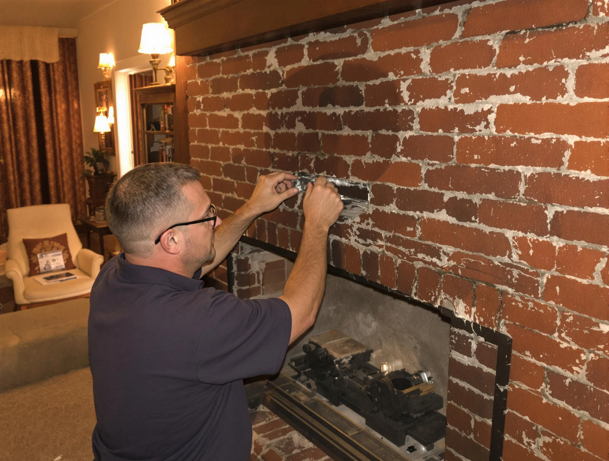 Babylon Chimney Sweep expert fixing a fireplace in Babylon, NY
